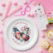 7月4日愛国独立記念日ファミリー名 ペーパープレート (パーティー)