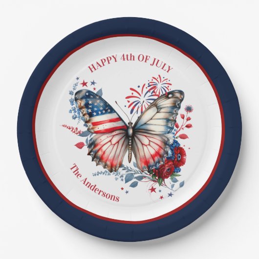 7月4日愛国独立記念日 ペーパープレート (正面)