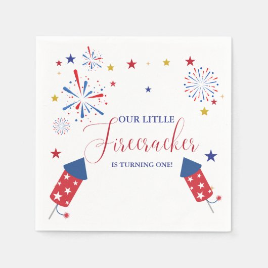 7月4日愛国独立誕生会 スタンダードカクテルナプキン (正面)