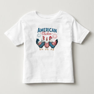 7月4日愛国的なアメリカのチキン–62987 T市 トドラーTシャツ