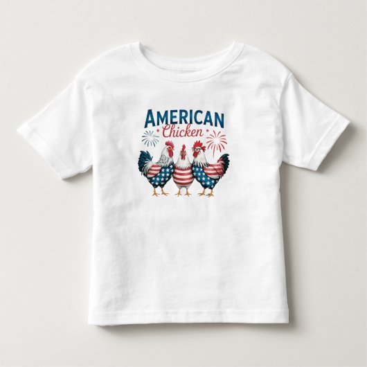 7月4日愛国的なアメリカのチキン–62987 T市 トドラーTシャツ (正面)