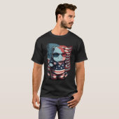 7月4日愛国的なヒッポ米国国旗 Tシャツ (正面フル)