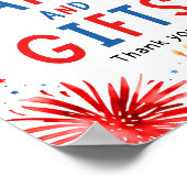 7月4日愛国的な花火カードとギフトサイン ポスター (角)