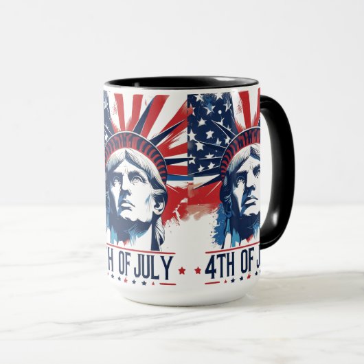 7月4日愛国的アメリカプライドお祝い マグカップ (正面右)
