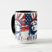 7月4日愛国的アメリカプライドお祝い マグカップ (正面左)