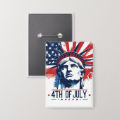 7月4日愛国的アメリカプライドお祝い 缶バッジ (正面/裏面)