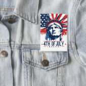 7月4日愛国的アメリカプライドお祝い 缶バッジ (インサイチュ)