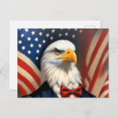 7月4日愛国的イーグル ポストカード (正面/裏面)