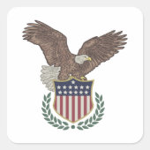 7月4日愛国的ステッカー スクエアシール (正面)