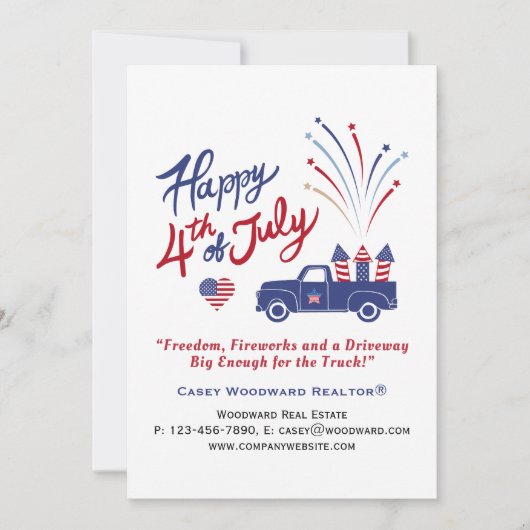 7月4日愛国的トラック不動産実在編編集可能 シーズンカード (正面)