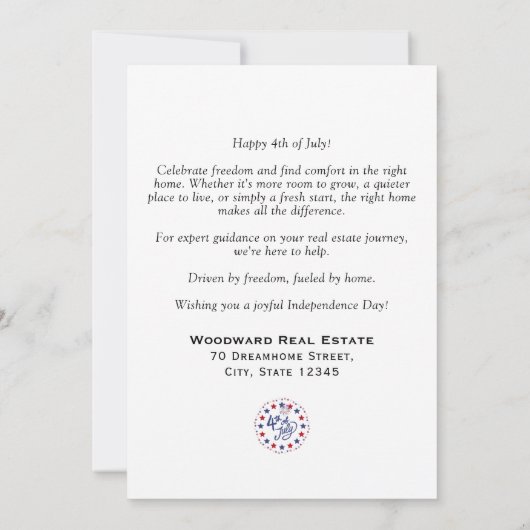 7月4日愛国的トラック不動産実在編編集可能 シーズンカード (裏面)