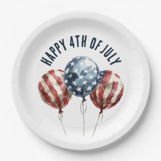 7月4日愛国的パーティーバルーン ペーパープレート (正面)
