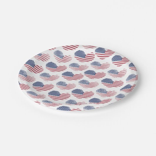 7月4日愛国的パーティー米国国旗 ペーパープレート (アングル)