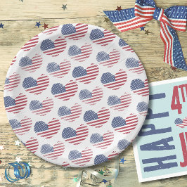 7月4日愛国的パーティー米国国旗 ペーパープレート