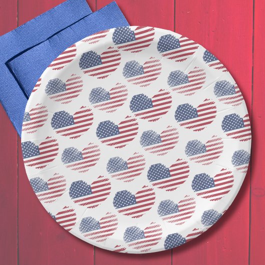 7月4日愛国的パーティー米国国旗 ペーパープレート