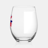 7月4日愛国的フローラ赤白青 ステムなしワイングラス (左)