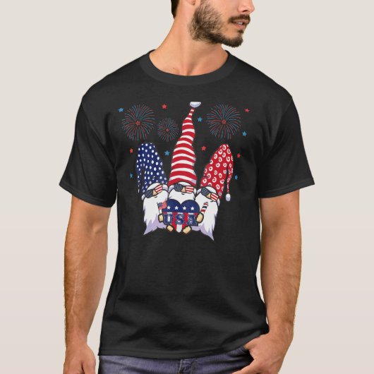 7月4日愛国的格言アメリカ花火大会 Tシャツ (正面)
