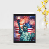 7月4日愛国的自由の米国国旗C カード (黄色い花)