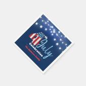 7月4日愛国的赤白青灯USA国旗 スタンダードカクテルナプキン (角)