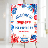 7月4日愛国第1回パーティー歓迎サイン ポスター