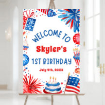 7月4日愛国第1回パーティー歓迎サイン