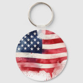 7月4日愛国米国国旗カスタムHappy 4 キーホルダー (裏面)