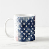 7月4日愛国米国国旗カスタムHappy 4 コーヒーマグカップ (左)