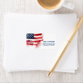 7月4日愛国米国国旗カスタムHappy 4 ラベル