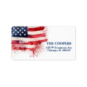 7月4日愛国米国国旗カスタムHappy 4 ラベル (正面)