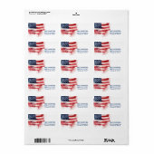 7月4日愛国米国国旗カスタムHappy 4 ラベル (フルシート)