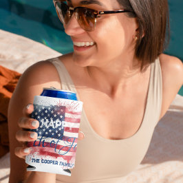 7月4日愛国米国国旗カスタムHappy 4 缶クーラー