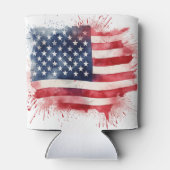 7月4日愛国米国国旗カスタムHappy 4 缶クーラー (裏面)