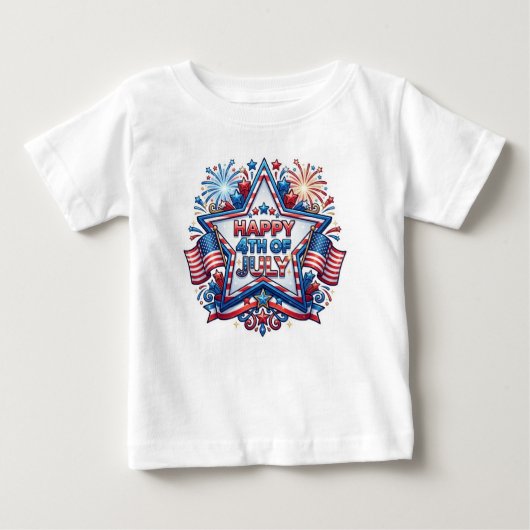 7月4日愛国250周年記念日 ベビーTシャツ (正面)