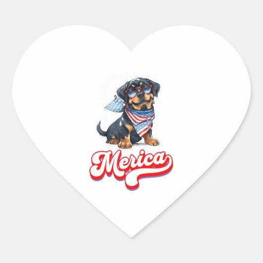 7月4日愛犬ロットワイラーメリカ ハートシール (正面)