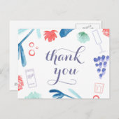 7月4日感謝していは葉書、星、縞模様 ポストカード (正面/裏面)