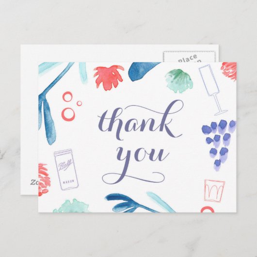 7月4日感謝していは葉書、星、縞模様 ポストカード (正面/裏面)