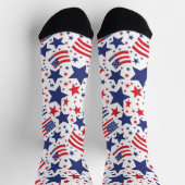 7月4日抽象芸術愛国パターン ソックス (上部)