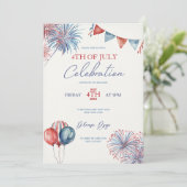 7月4日招待状テンプレートお祝い 招待状 (スタンド正面)