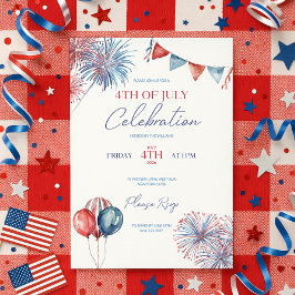 7月4日招待状テンプレートお祝い 招待状