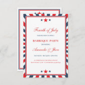 7月4日招待状独立記念日BBQ 招待状 (正面/裏面)