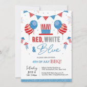 7月4日招待状編集可能BBQ独立性 招待状 (正面)