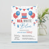 7月4日招待状編集可能BBQ独立性 招待状 (スタンド正面)