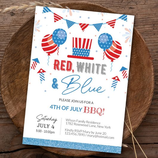 7月4日招待状編集可能BBQ独立性 招待状