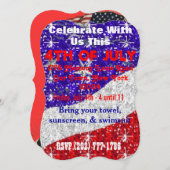 7月4日招待状 – カスタマイズ可能 – イベント 招待状 (正面/裏面)