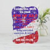 7月4日招待状 – カスタマイズ可能 – イベント 招待状 (スタンド正面)