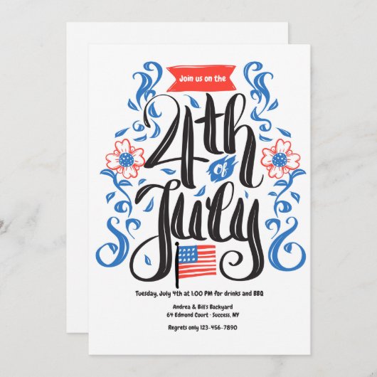 7月4日招待状 招待状 (正面/裏面)