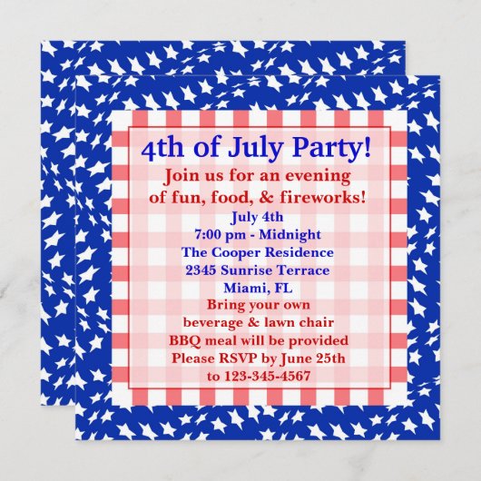 7月4日招待状 招待状 (正面/裏面)