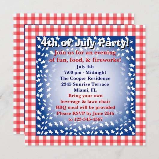 7月4日招待状 招待状 (正面/裏面)