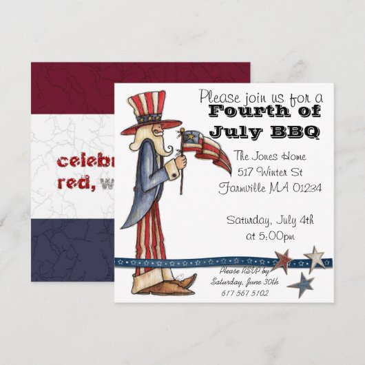 7月4日招待状 招待状 (正面/裏面)