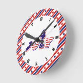7月4日文字デザイン星縁ど付 ラウンド壁時計 (傾斜)